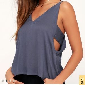Adrift Denim Blue Tank Top